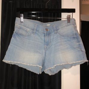 light wash denim shorts